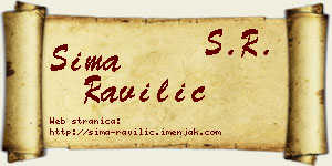 Sima Ravilić vizit kartica